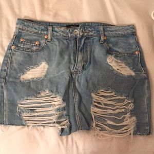 Distressed Jean mini skirt size L